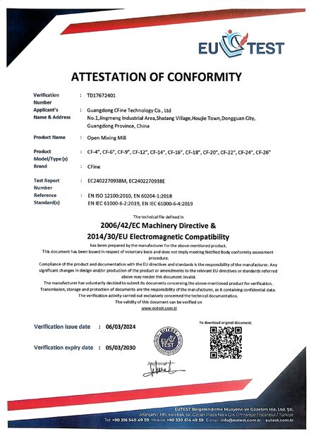 China Changfeng Navigation (Dongguan) Technology Co., Ltd. certification